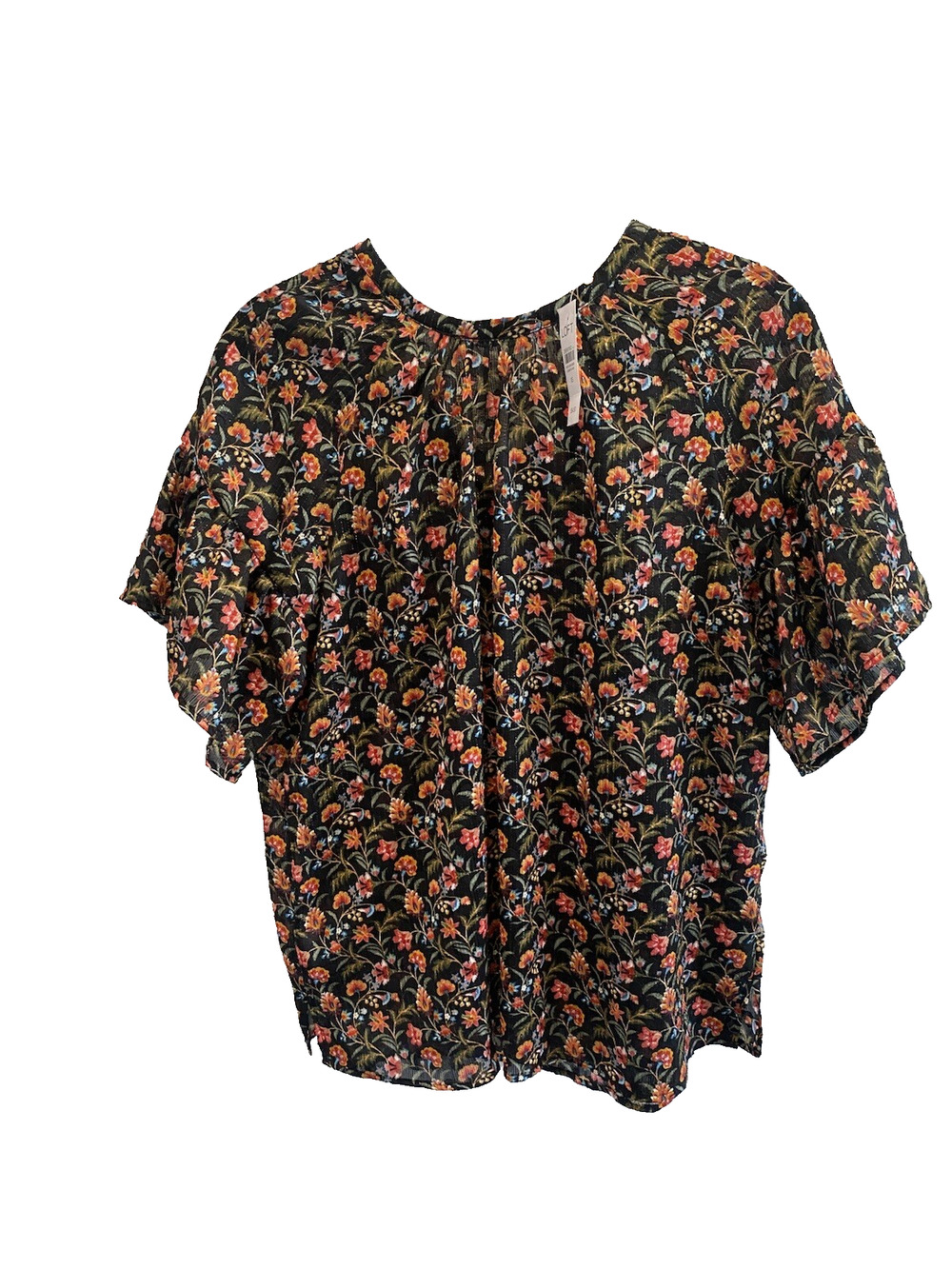 NEW Loft Blouse Womens Size XS Feminine Floral Office Coprcore Lightweight Shirt